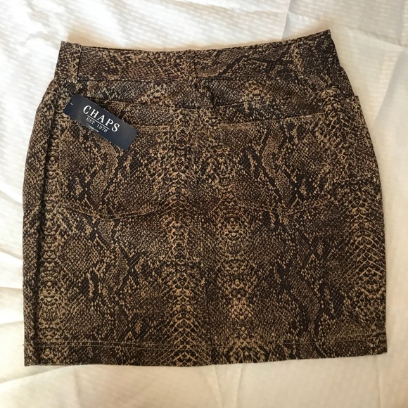 NWT Chaps Animal Print Skirt-12 - Picture 3 of 5